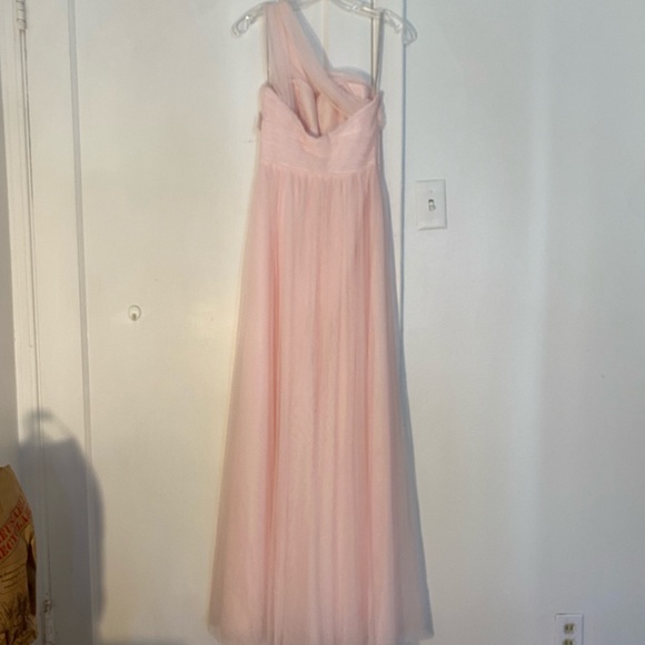 Nordstrom Baby Pink Tulle One Shoulder Maxi Dress - Picture 2 of 6